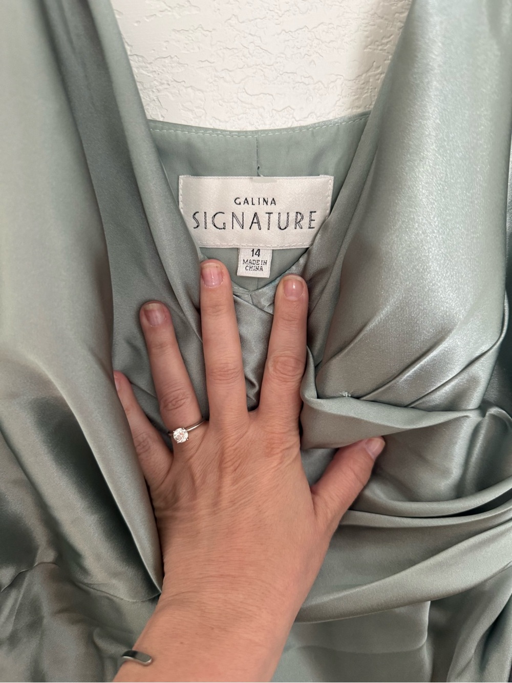 Galina Signature Sage Green Satin Maxi Dress - Picture 1 of 3